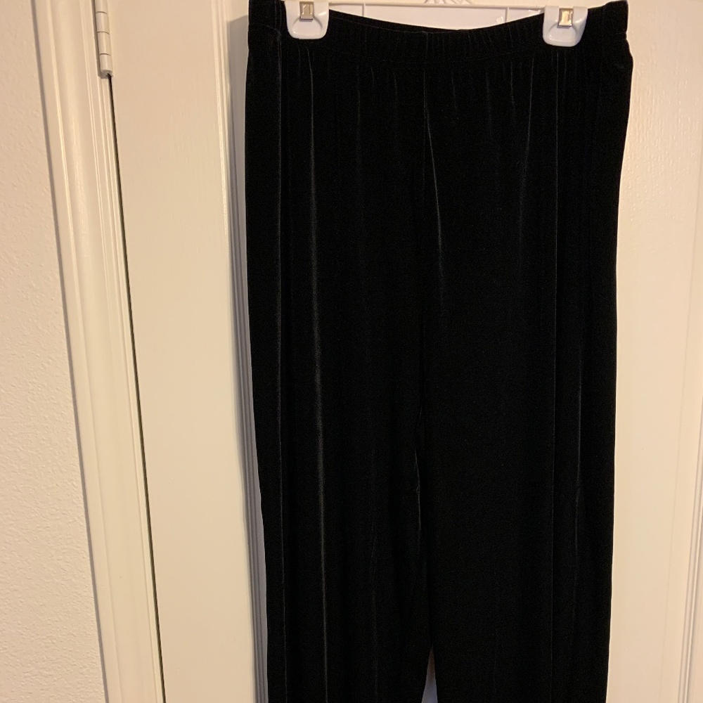 Stretch Velvet Wide Leg Pant